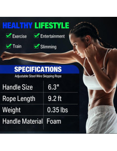 Cuerdas de Salto Ajustables HyDren - 24 Piezas para Fitness 2