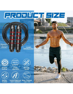 Cuerda de Salto Ajustable Hungdao 4 Pcs 2.72m Fitness 2