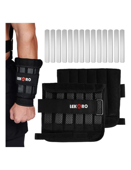 Pesas de Muñeca y Tobillo Ajustables LEKRO 3 kg - 1 Par