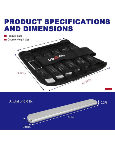 Pesas de Muñeca y Tobillo Ajustables LEKRO 3 kg - 1 Par