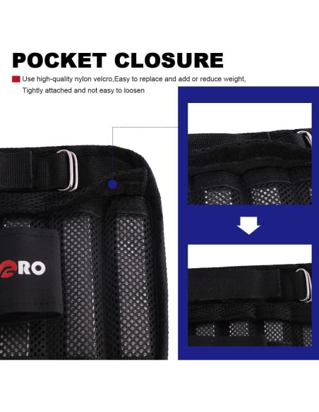 Pesas de Muñeca y Tobillo Ajustables LEKRO 3 kg - 1 Par