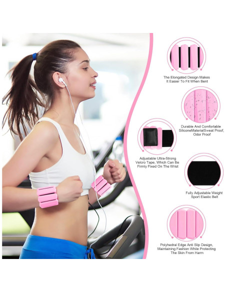 Conjunto de Pesas Ajustables Teikugv para Muñeca y Tobillo 0.9 kg