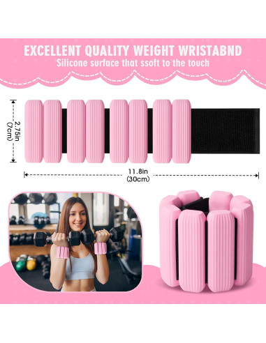 Pesas de Muñeca Ajustables GALLIA 0.91kg 2Pack Rosa