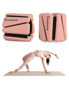 Pesas de Tobillo Ajustables Gonnousu 0.45 kg Rosa para Ejercicio