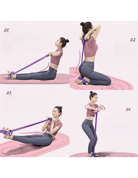 Banda de Resistencia Fitness Tictoyo 4 Tubos Tirador de Tobillo