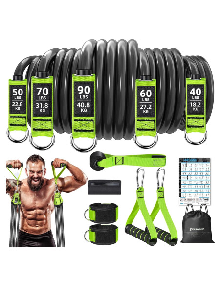 Bandas de Resistencia LETSHAKE 310 lbs Verde para Ejercicio Bandas de Resistencia LETSHAKE 310 lbs Verde para Ejercicio