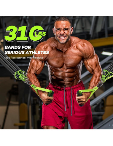 Bandas de Resistencia LETSHAKE 310 lbs Verde para Ejercicio