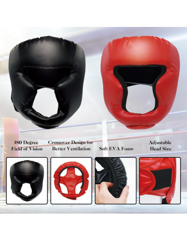 Casco de Boxeo Cyiwniao Ajustable Bicolor para Sparring