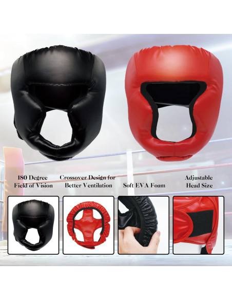Casco de Boxeo Cyiwniao Ajustable Bicolor para Sparring