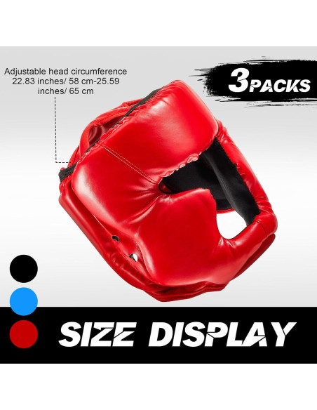 Casco de Boxeo Ajustable Jenaai 3 Pcs para Adultos MMA