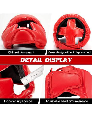 Casco de Boxeo Ajustable Jenaai 3 Pcs para Adultos MMA