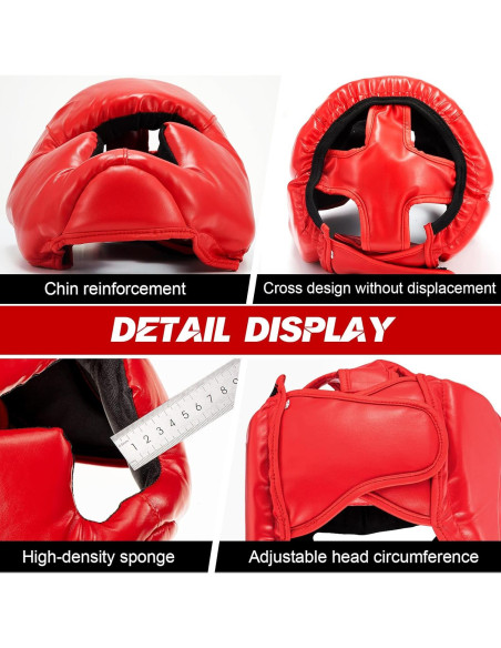 Casco de Boxeo Ajustable Jenaai 3 Pcs para Adultos MMA