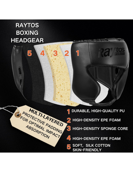 Cabezal de Boxeo Raytos RY-HT10 Ligero 210g PU Unisex