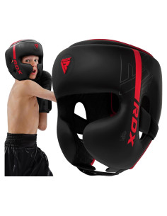 Casco de Boxeo RDX Kids Rojo Ajustable para Sparring MMA