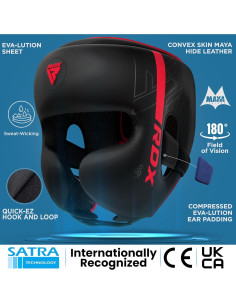 Casco de Boxeo RDX Kids Rojo Ajustable para Sparring MMA 2
