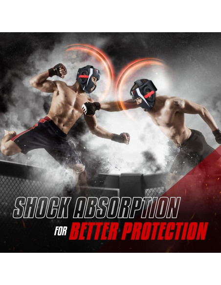 Casco de Boxeo Yes4All Ajustable Mediano Negro para MMA