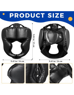 Casco de Boxeo Copkim Ajustable para MMA y Sparring - Negro 2