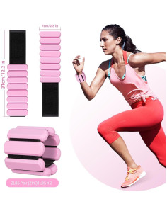 Pesas de Tobillo y Muñeca Ajustables F.V.LYRE 0.45Kg Rosa 2