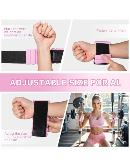 Pesas de Tobillo y Muñeca Ajustables F.V.LYRE 0.45Kg Rosa Pesas de Tobillo y Muñeca Ajustables F.V.LYRE 0.45Kg Rosa