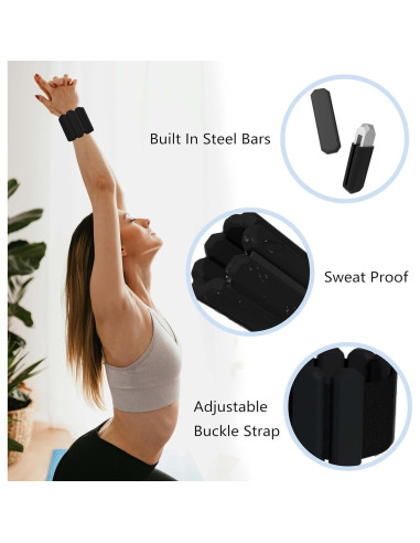 Pesas Ajustables para Muñeca y Tobillo Mibcocny 2 lbs