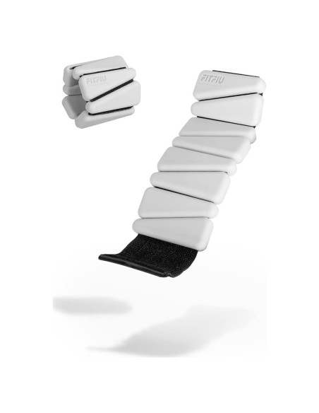 Kit de 2 Muñequera de 0.5 kg Fitfiu en Silicona Blanca