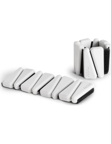 Kit de 2 Muñequera de 0.5 kg Fitfiu en Silicona Blanca