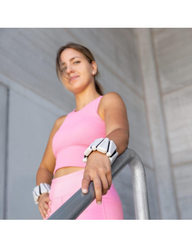 Kit de 2 Muñequera de 0.5 kg Fitfiu en Silicona Blanca