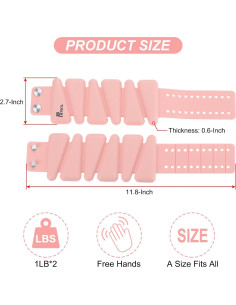 Pesas Ajustables para Muñeca y Tobillo PATIKIL 0.91kg Rosa 2