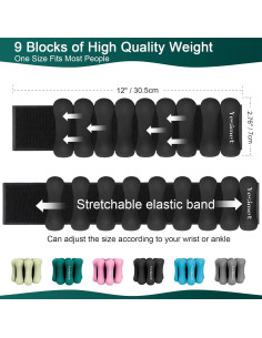 Pesas ajustables para tobillo y muñeca YESIMET 0.9 kg 2