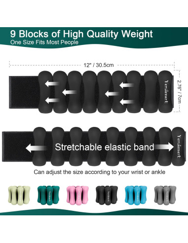 Pesas ajustables para tobillo y muñeca YESIMET 0.9 kg