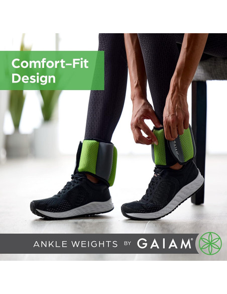 Pesas de Tobillo Gaiam 5 lb Ajustables para Entrenamiento