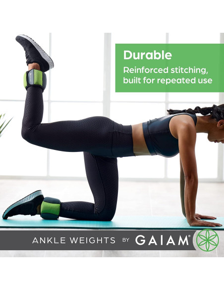 Pesas de Tobillo Gaiam 5 lb Ajustables para Entrenamiento