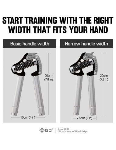 Entrenador de Fuerza de Agarre GD Iron Grip Ajustable 90kg