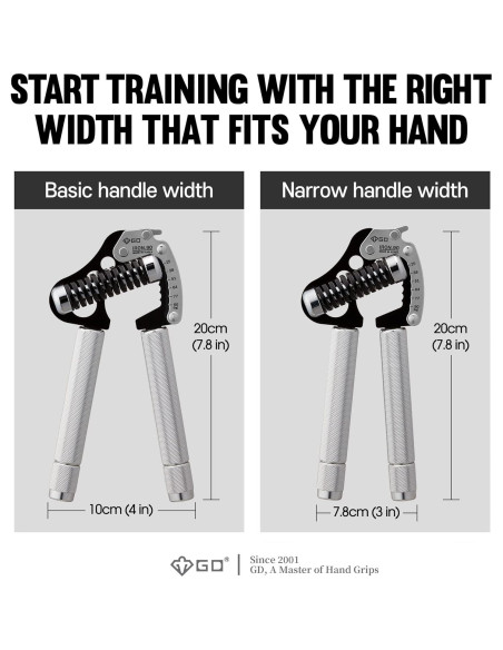 Entrenador de Fuerza de Agarre GD Iron Grip Ajustable 90kg