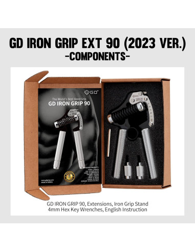 Entrenador de Fuerza de Agarre GD Iron Grip Ajustable 90kg