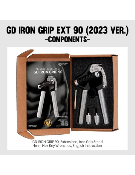Entrenador de Fuerza de Agarre GD Iron Grip Ajustable 90kg