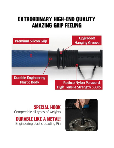 Rodillo de Muñeca Colgante GD para Antebrazo - Ejercicio y Fuerza