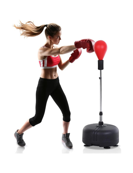 Saco de Boxeo Soozier Ajustable con Guantes - Rojo