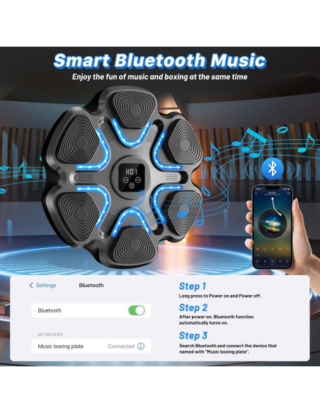 Máquina de Boxeo Musical TGLLM QB06 con Guantes y LED