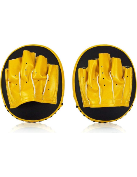 Guantes de Boxeo Fairtex FMV16 de Cuero Syntek - Negro/Dorado