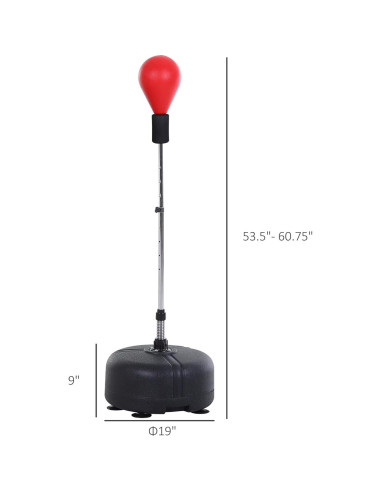 Saco de Boxeo Soozier Ajustable con Guantes - Rojo