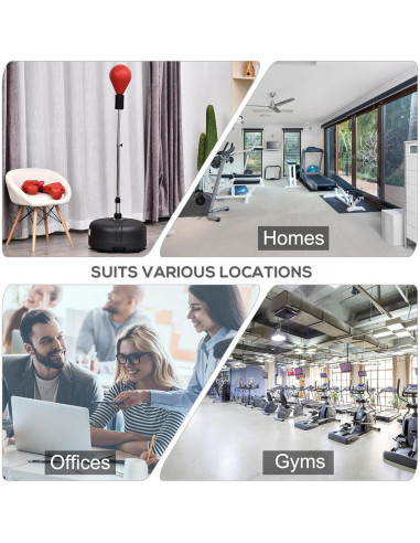 Saco de Boxeo Soozier Ajustable con Guantes - Rojo