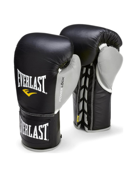 Guantes de Pelea Everlast PowerLock Pro 10 Oz Negro/Gris Guantes de Pelea Everlast PowerLock Pro 10 Oz Negro/Gris