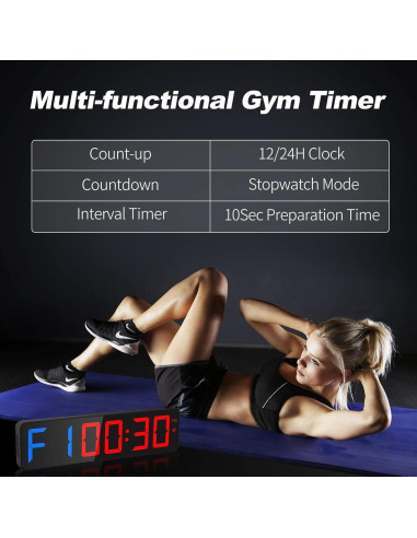 Temporizador Digital de Gimnasio ANJANK 15" LED Ajustable