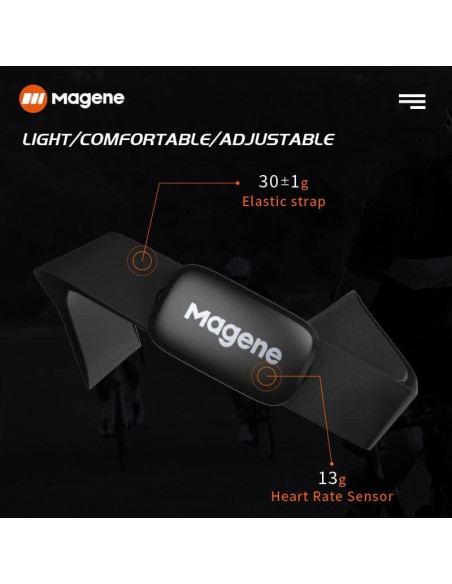 Monitor de Frecuencia Cardíaca Magene H64, Correa de Pecho IP67