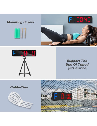 Temporizador Digital de Gimnasio ANJANK 15" LED Ajustable