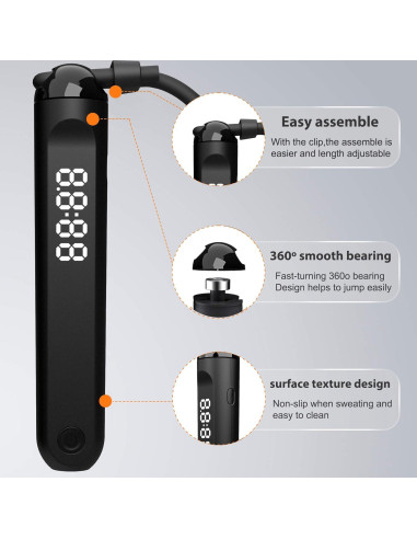Cuerda de Salto Rápida Wigore con Contador y App - 3m