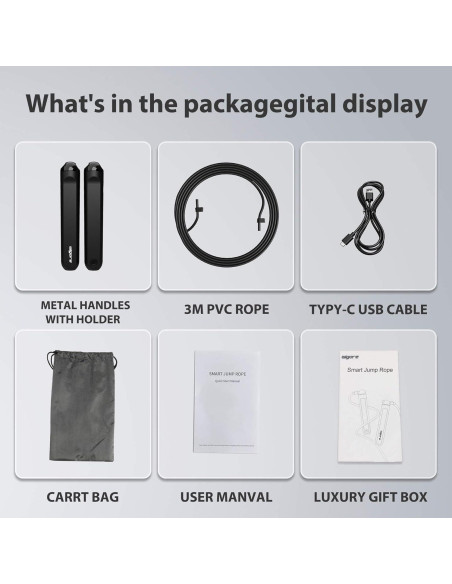 Cuerda de Salto Rápida Wigore con Contador y App - 3m