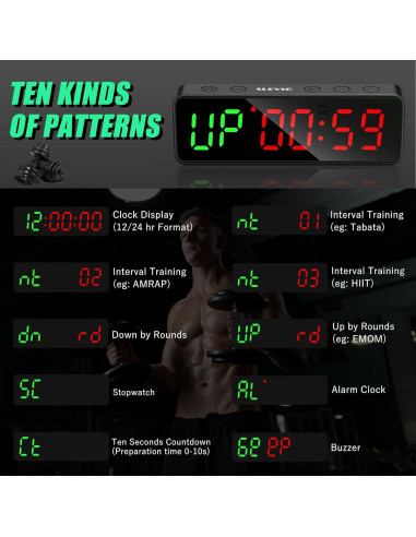 Temporizador de Gimnasio SLEVIO SS-FT31 con Pantalla LED
