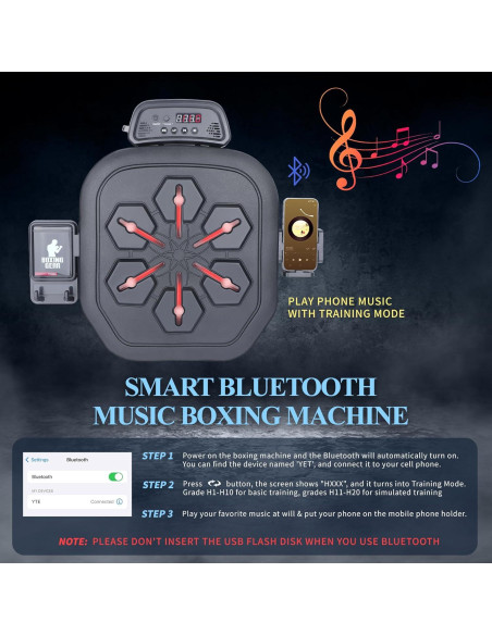 Máquina de Boxeo Musical Zeinlenx Boxing Pro con Guantes